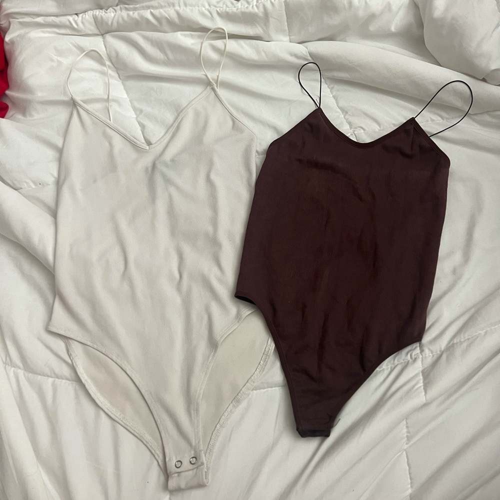 brown/ white body suit bundle
